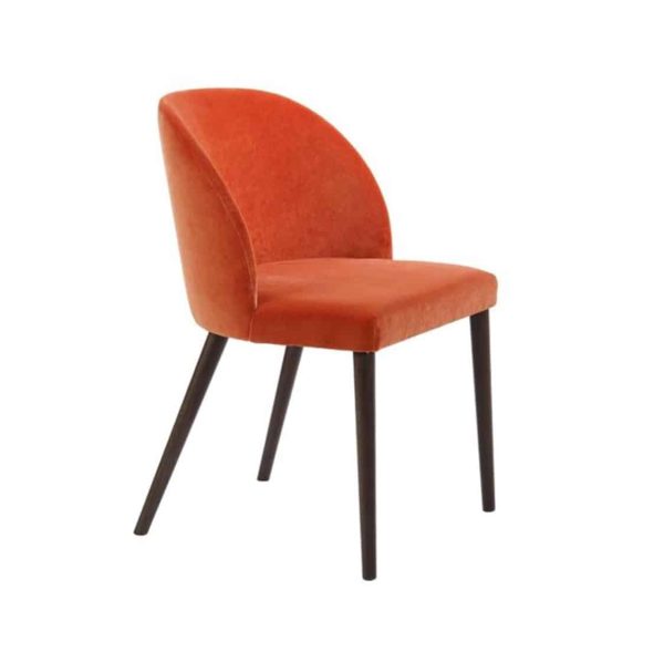 Camille Side Chair Malina at DeFrae Contract Furniture Wooden Legs Rust Colour