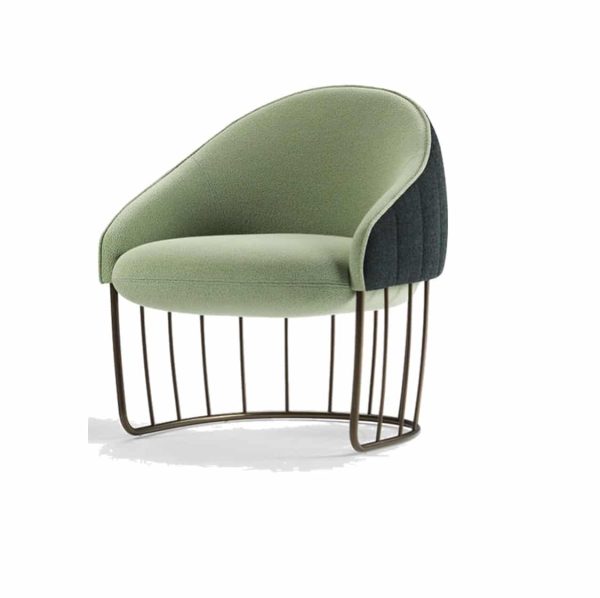 Tonella Lounge Chair Sancal DeFrae Contract Furniture Metal Vertical Bronze Frame