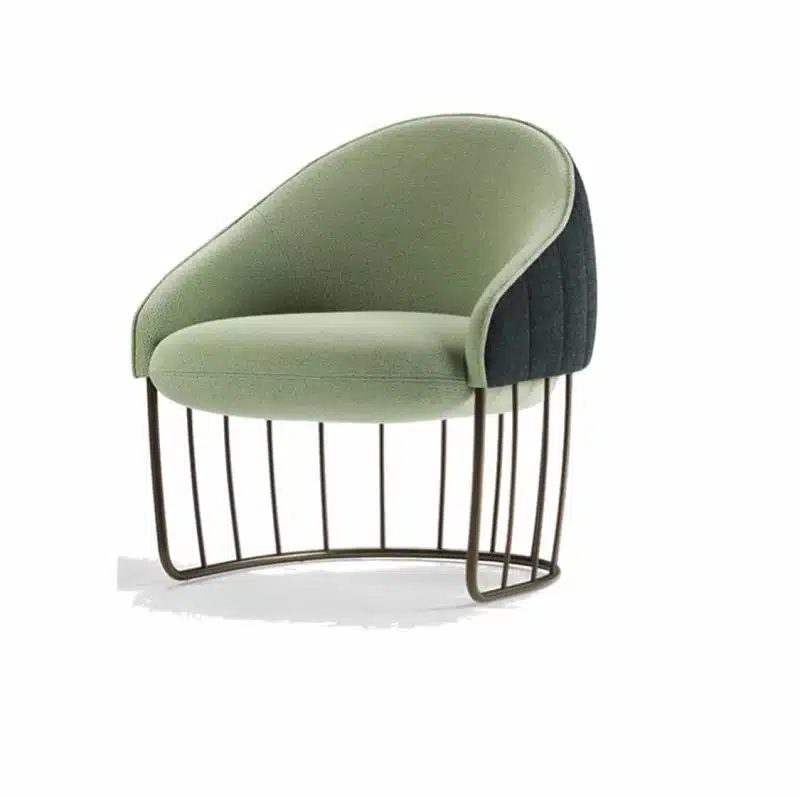 Tonella Lounge Chair Sancal DeFrae Contract Furniture Metal Vertical Bronze Frame