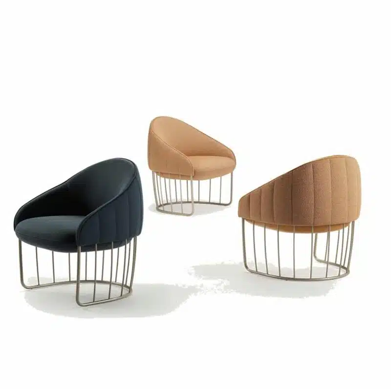 Tonella Lounge Chair Sancal DeFrae Contract Furniture Metal Vertical Frame Colours
