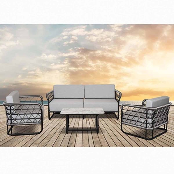 Marine 2 Seater Outside Sofa and Amrchairs DeFrae Contract Furniture