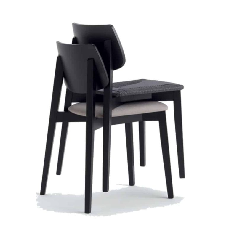 Alma Side Chair Wooden Restaurant Chair Weave Seat DeFrae Contract Furniture Stackable