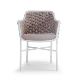 Panama Armchair Outside Restaurant Bar Coffee Shop Cafe DeFrae-Contract-Furniture Taupe and White