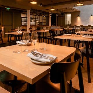 Black Curved Back Chance Restaurant Chairs at Carousel London by DeFrae Contract Furniture