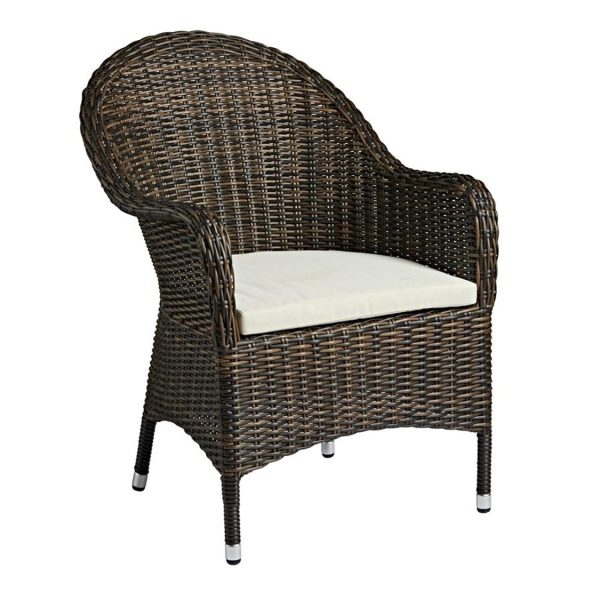 Clova Armchair Lloyd Loom Style Rattan Outside DeFrae Contract Furniture