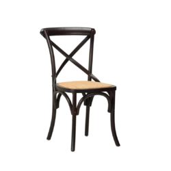 Gem Side Chair Cross Back Wooden Restaurant Chair DeFrae Contract Furniture Black