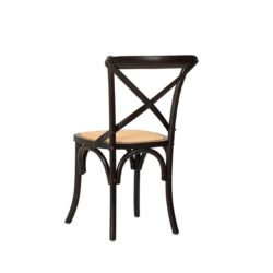 Gem Side Chair Cross Back Wooden Restaurant Chair DeFrae Contract Furniture Black Back