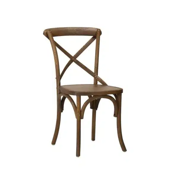 Gem Side Chair Cross Back Wooden Restaurant Chair DeFrae Contract Furniture Oak