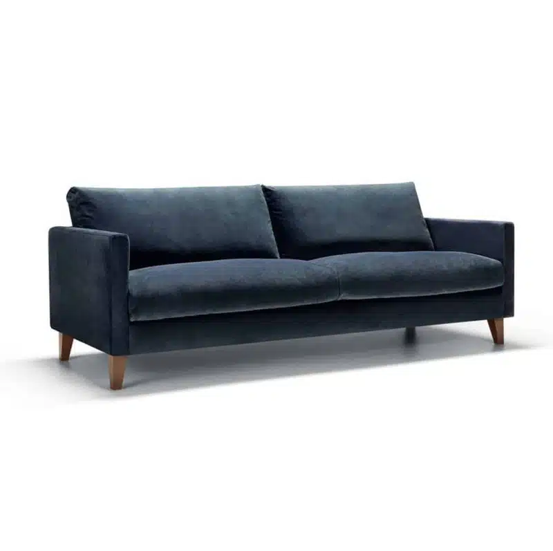 Impulse 3 Seater Sofa Blue DeFrae Contract Furniture Side