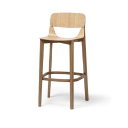 Leaf Bar Stool With Backrest Natual Wood Restaurant Chair Ton at DeFrae Contract Furniture Hero