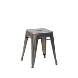 Leon low stool Industrial French Bistro Tolix A Gun Metal