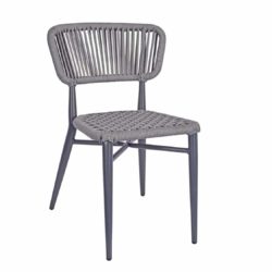 Madrid Side Chair DeFrae Contract Furniture Roped Back Grey