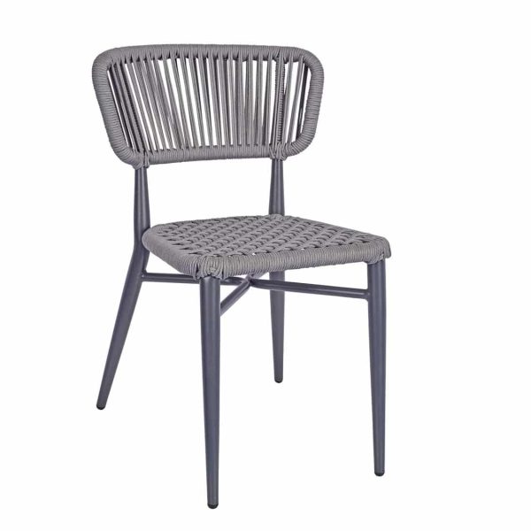Madrid Side Chair DeFrae Contract Furniture Roped Back Grey