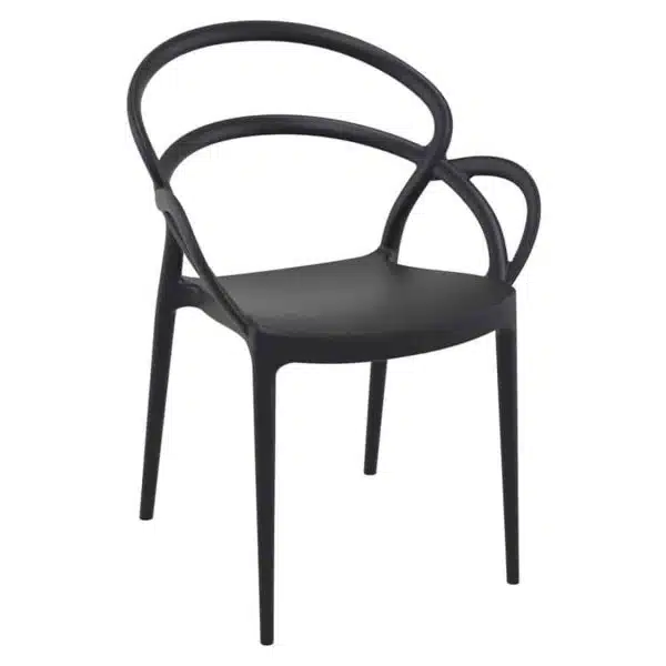 Milan armchair outdoor DeFrae Contract Furniture black