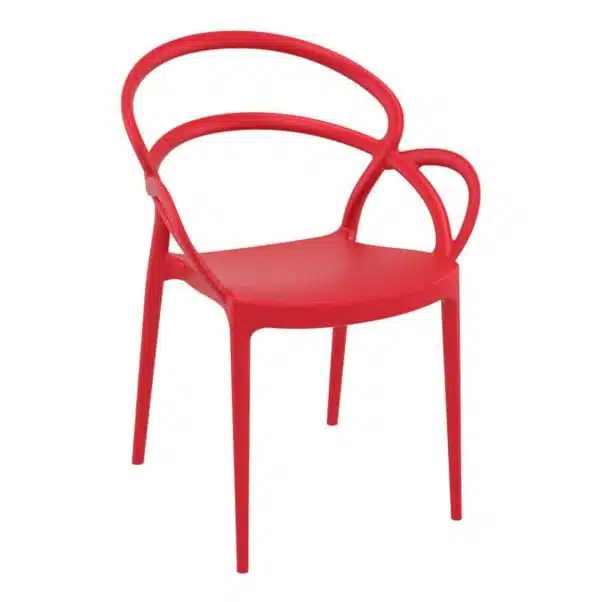 Milan armchair outdoor DeFrae Contract Furniture red