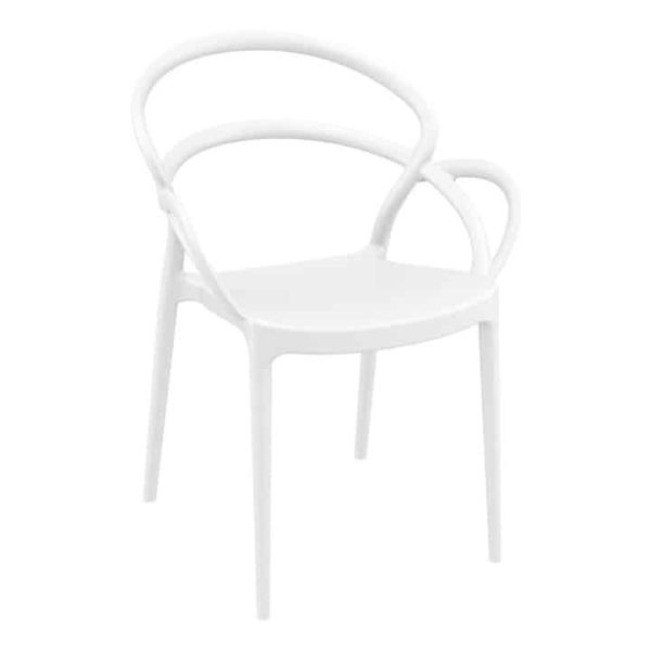Milan armchair outdoor DeFrae Contract Furniture white