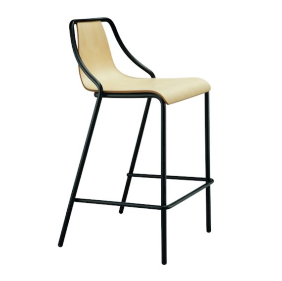 Ola Bar Stool | Wooden Seat with Metal Frame | Midj At DeFrae