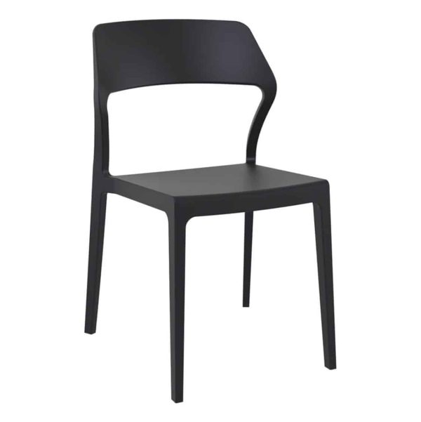 Snow Side Chair Outside DeFrae Contract Furniture Black