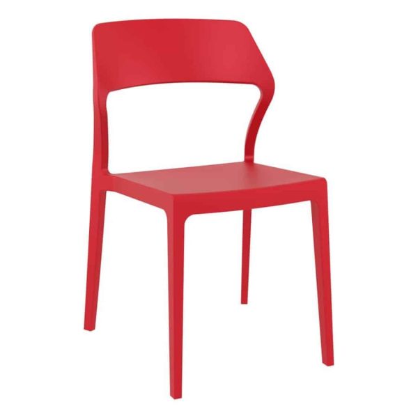 Snow Side Chair Outside DeFrae Contract Furniture Red