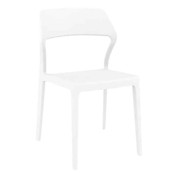Snow Side Chair Outside DeFrae Contract Furniture White