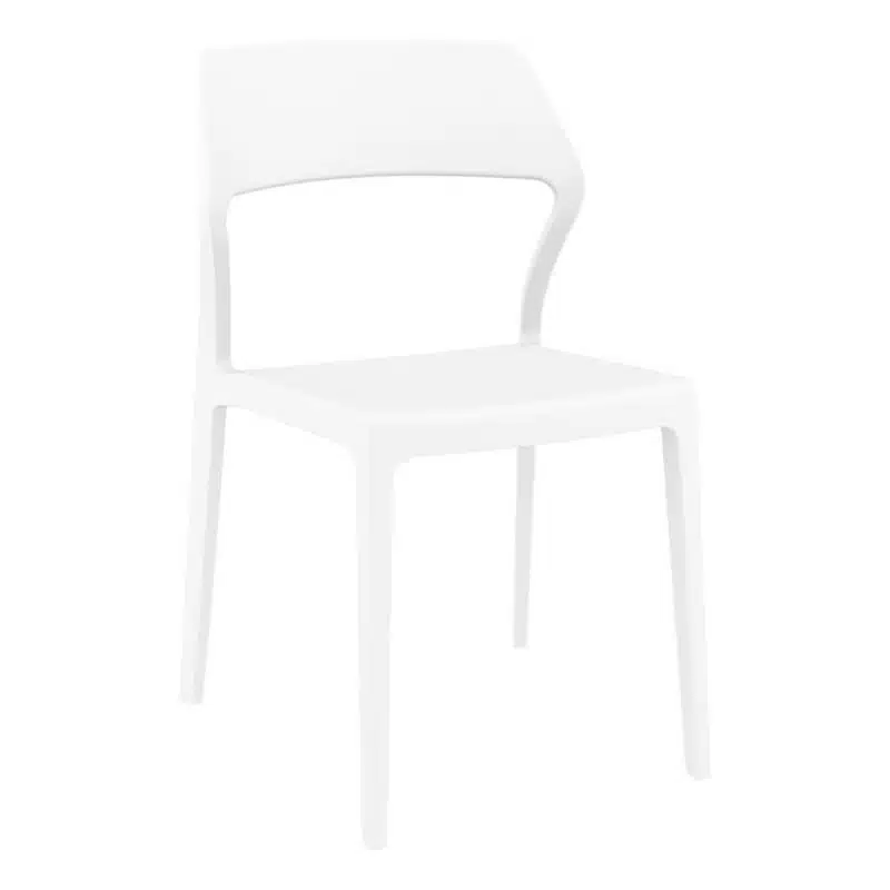 Snow Side Chair Outside DeFrae Contract Furniture White