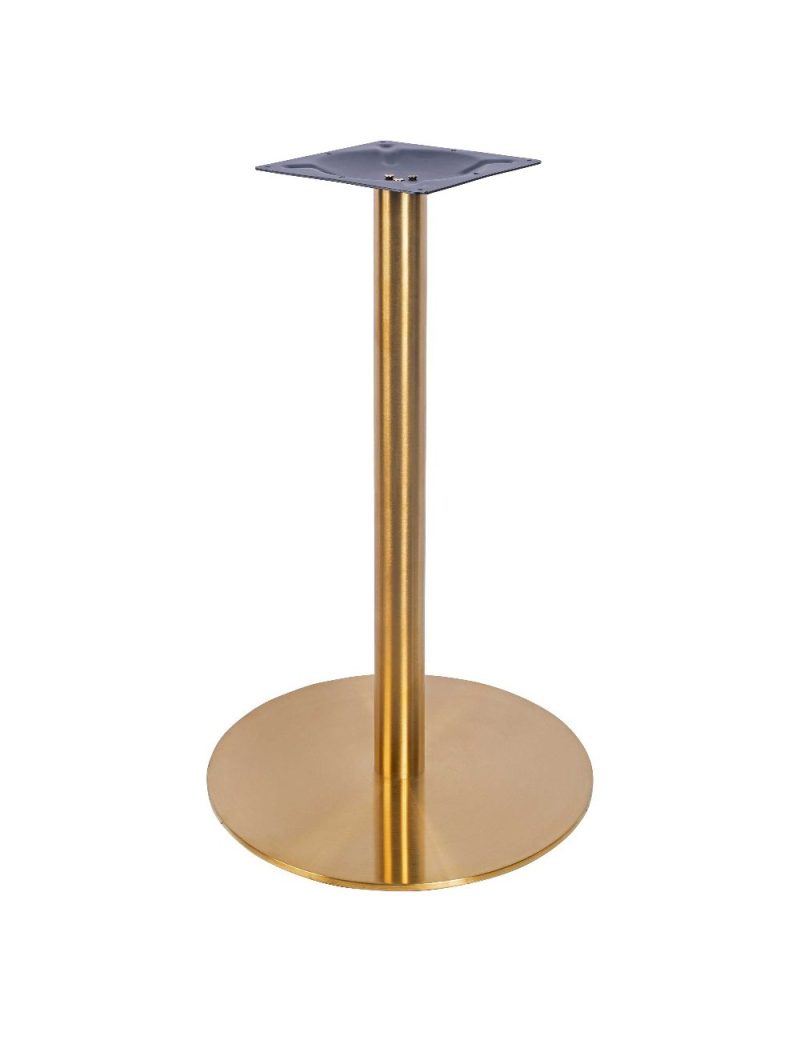 Zeus Brass Dining Height Table Base DeFrae Contract Furniture