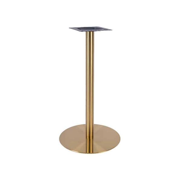 Zeus Brass Round Table Base Bar Poseur Height DeFrae Contract Furniture