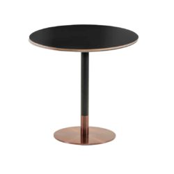 Zeus Table Base Rose Gold & Black DeFrae Contract Furniture with rose gold edging