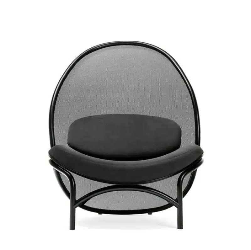 Chips Lounge Chair DeFrae Contract Furniture Black Front View