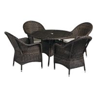 Clova Outdoor Garden Set Armchair Lloyd Loom Style Rattan Outside DeFrae Contract Furniture Garden Set With Table