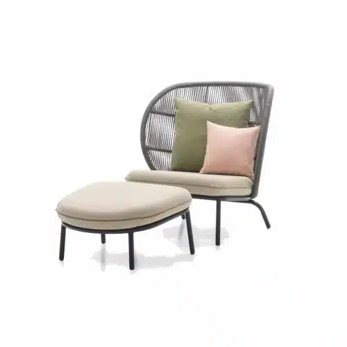Kodo Cocoon Lounge Armchair with footrest Vincent Sheppard DeFrae Contract Furniture