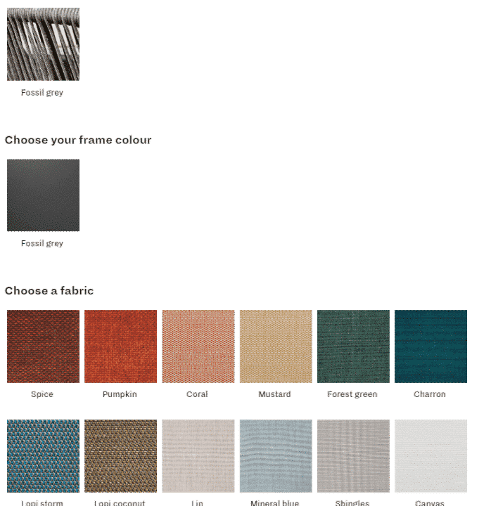 Kodo Outdoor Sofa Colour Options
