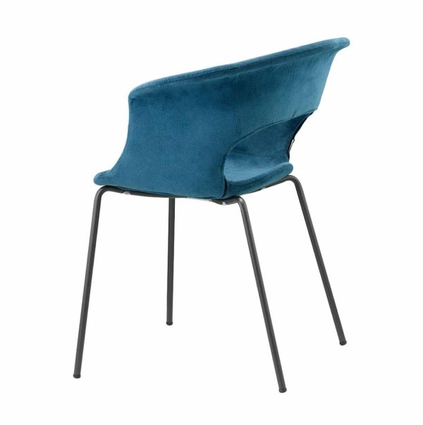 Miss B Pop Armchair DeFrae Contract Furniture Blue Velvet Side View