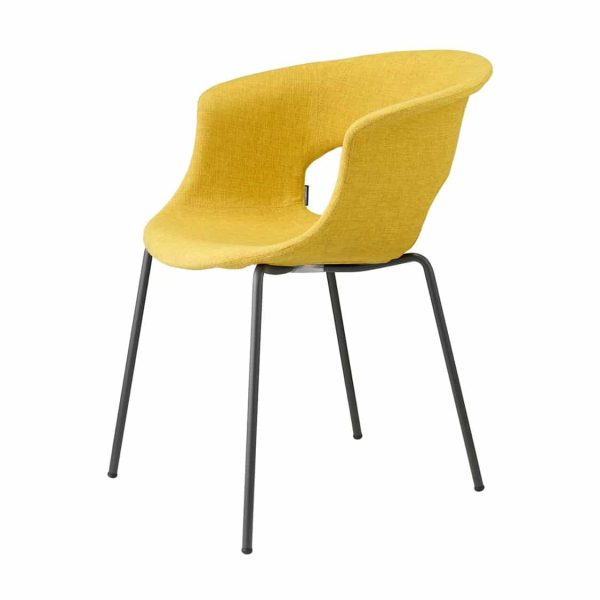 Miss B Pop Armchair DeFrae Contract Furniture Yellow Velvet Side