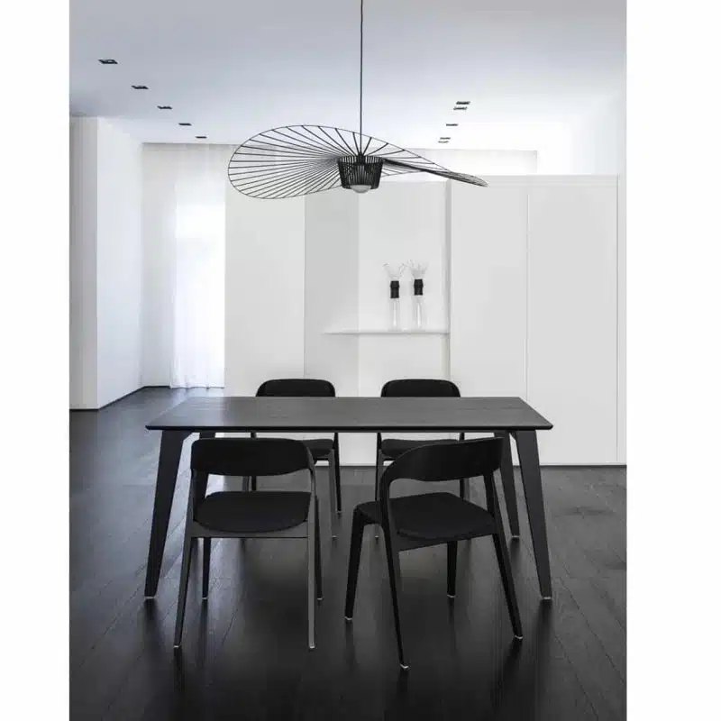 Mixis T Rectangular Table DeFrae Contract Furniture Black In Situ