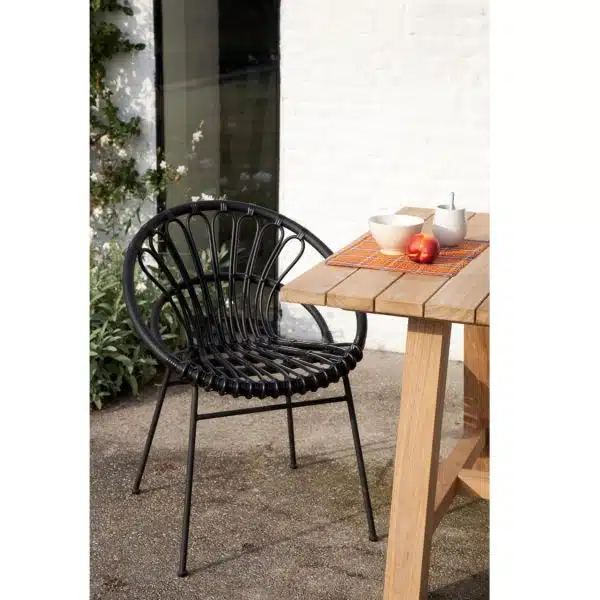 Roxanne Outdoor Dining Chair Vincent Sheppard at DeFrae Contract Furniture Black