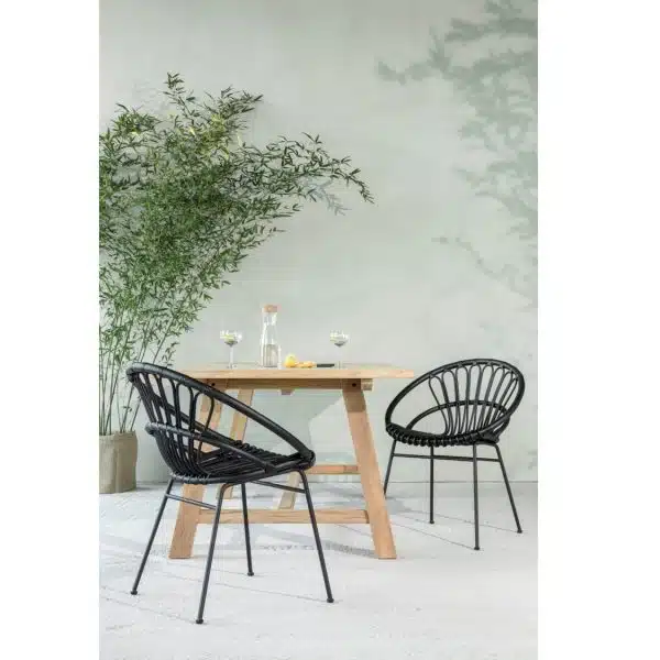 Roxy Outdoor Dining Chair Vincent Sheppard at DeFrae Contract Furniture Black In Situ