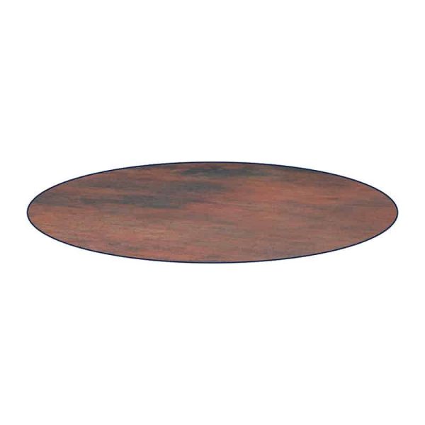 Rust Copper Compact Laminate Tabletop 700 round DeFrae Contract Furniture