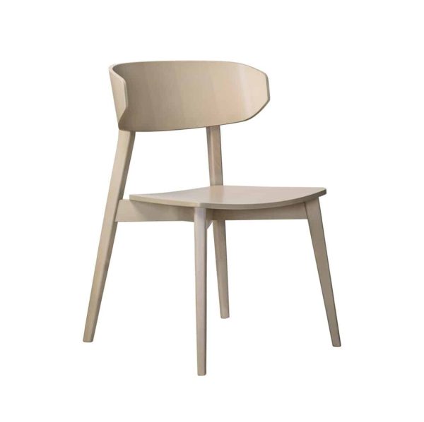 Hellen Plus SE01 Wooden Side Chair with curved back rest DeFrae Contract Furniture natural
