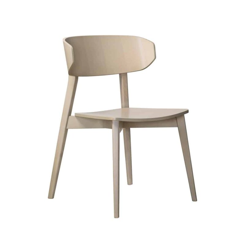 Hellen Plus SE01 Wooden Side Chair with curved back rest DeFrae Contract Furniture natural