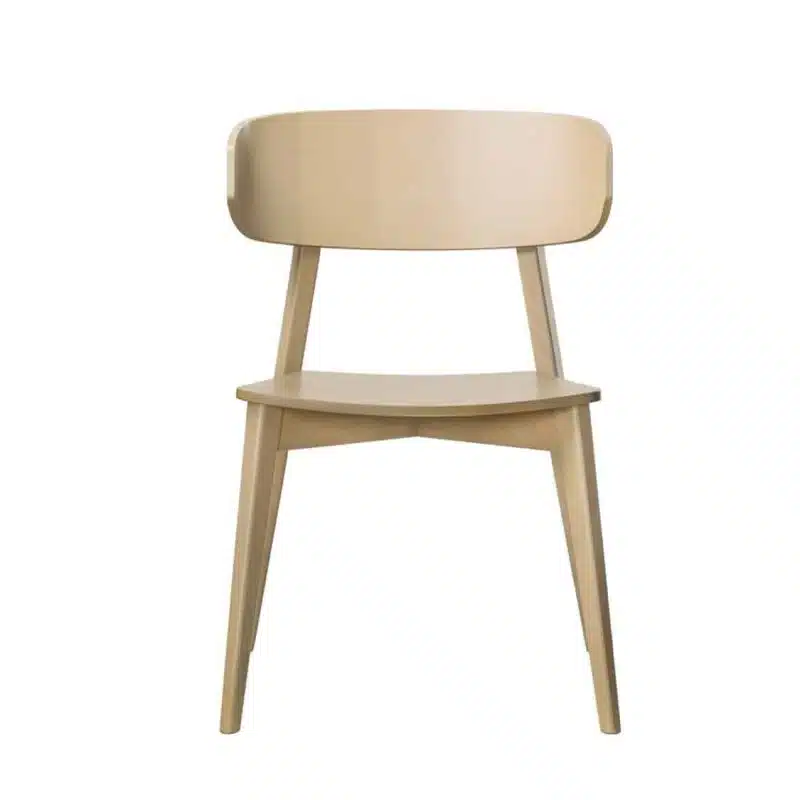 Hellen Plus SE01 Wooden Side Chair with curved back rest DeFrae Contract Furniture natural front view