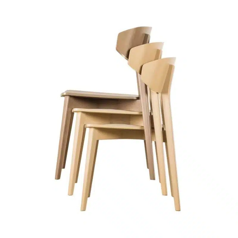 Hellen Plus SE01 Wooden Side Chair with curved back rest DeFrae Contract Furniture stackable