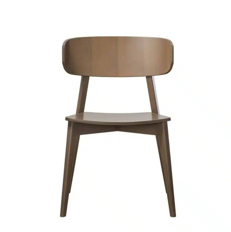 Hellen Plus SE01 Wooden Side Chair with curved back rest DeFrae Contract Furniture walnut front view