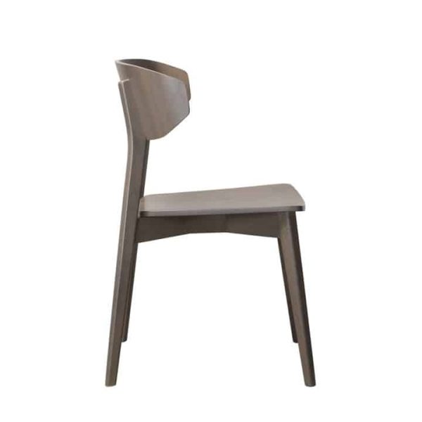 Hellen Plus SE01 Wooden Side Chair with curved back rest DeFrae Contract Furniture walnut side view
