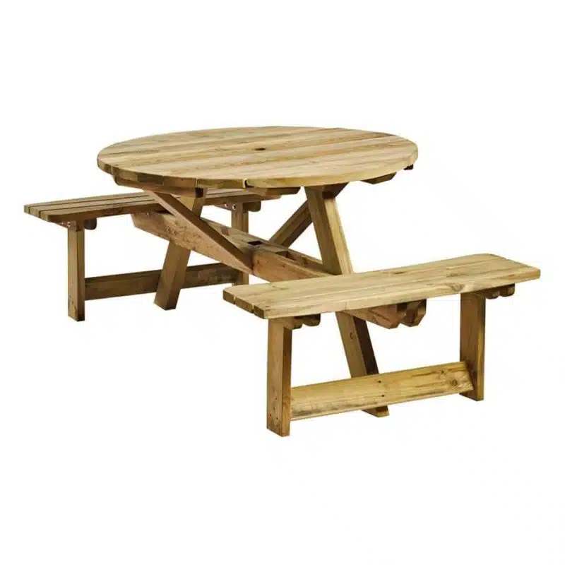 Picnic Tables 4 Seater Round DeFrae Contract Furniture Outside Furniture