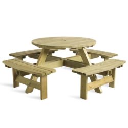 Picnic Tables 8 Seater Round DeFrae Contract Furniture Outside Furniture