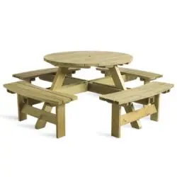 Picnic Tables 8 Seater Round DeFrae Contract Furniture Outside Furniture