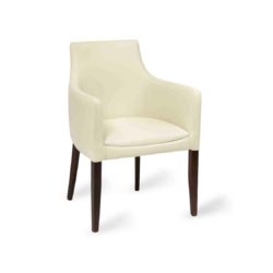 Repton Armchair DeFrae Contract Furniture Cream Ivory Faux Leather