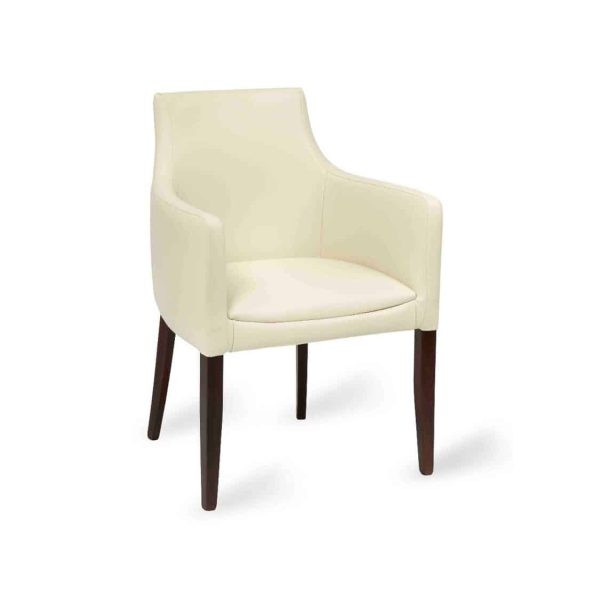 Repton Armchair DeFrae Contract Furniture Cream Ivory Faux Leather