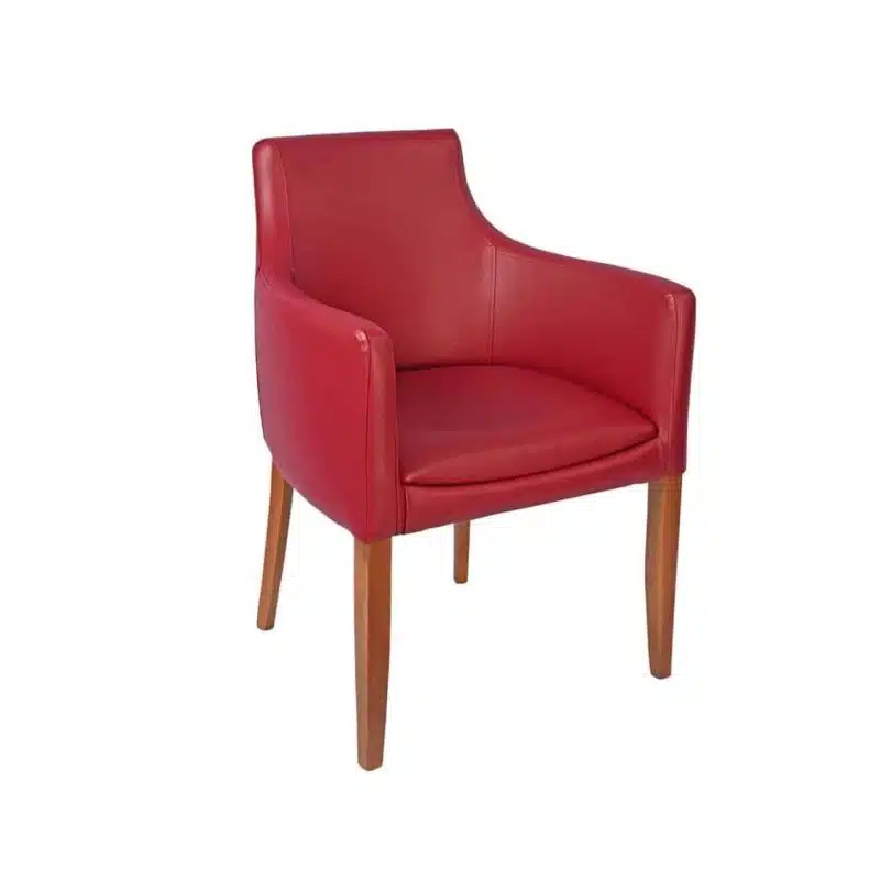 Repton Armchair DeFrae Contract Furniture Cream Red Wine Faux Leather
